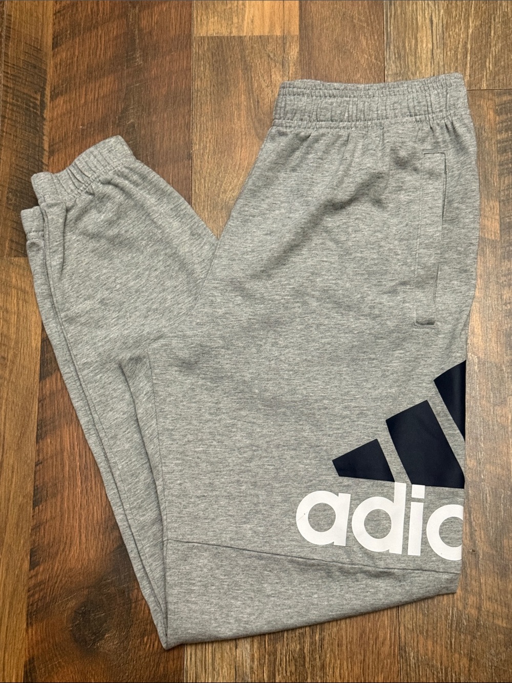 Adidas Men's Essentials Big Logo Fleece Jogger Sweatpants Gray Size M